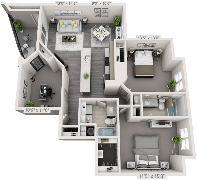 Carlysle Floor Plan at The Citizen at Shirlington Village, Arlington, VA