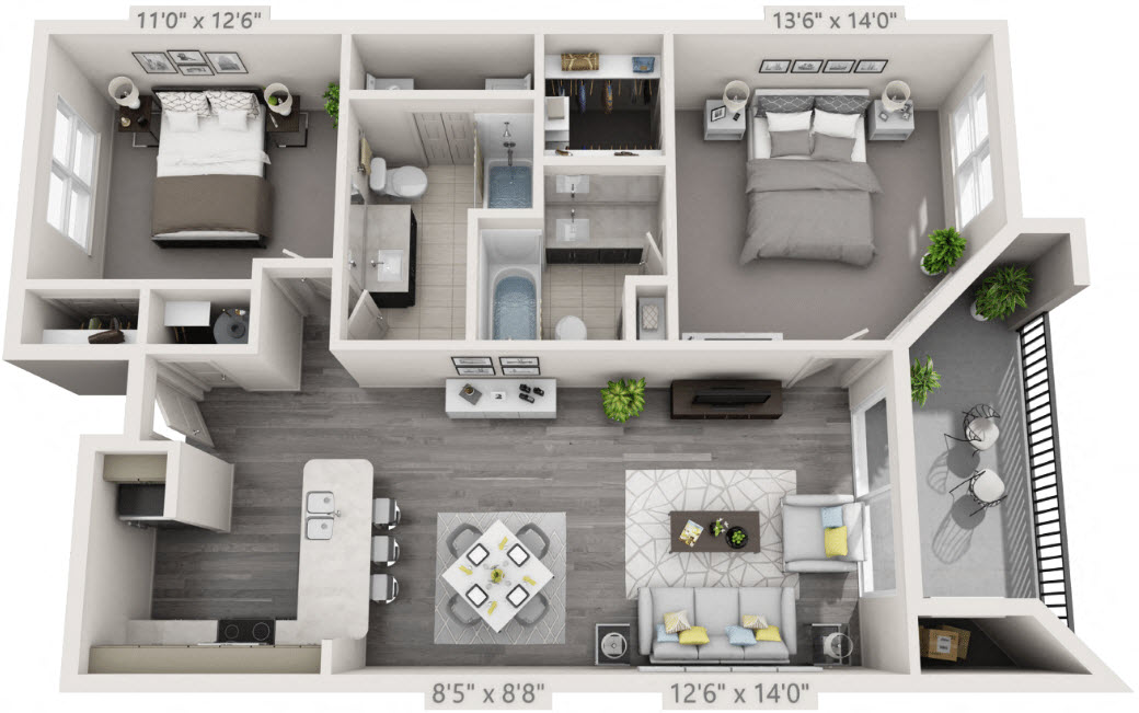 Embassy Floor Plan at The Citizen at Shirlington Village, Arlington, 22206