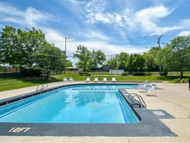 the pool at the apartments for rent