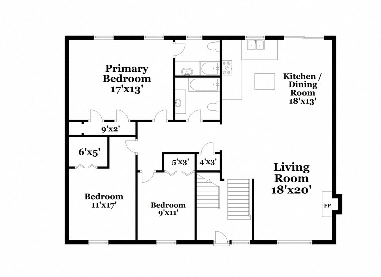 a floor plan of a house with a living room and a dining room