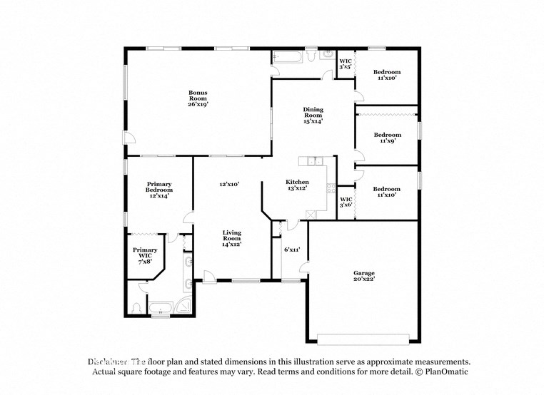 this floor plan is an approximation of our floor plan and may not include everything