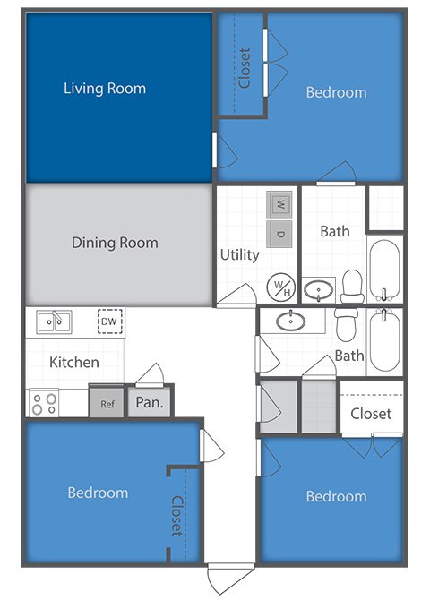 3 Bed 2 Bath Floor Plan 6