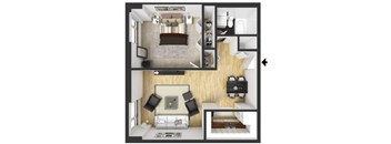 one bedroom floorplan 