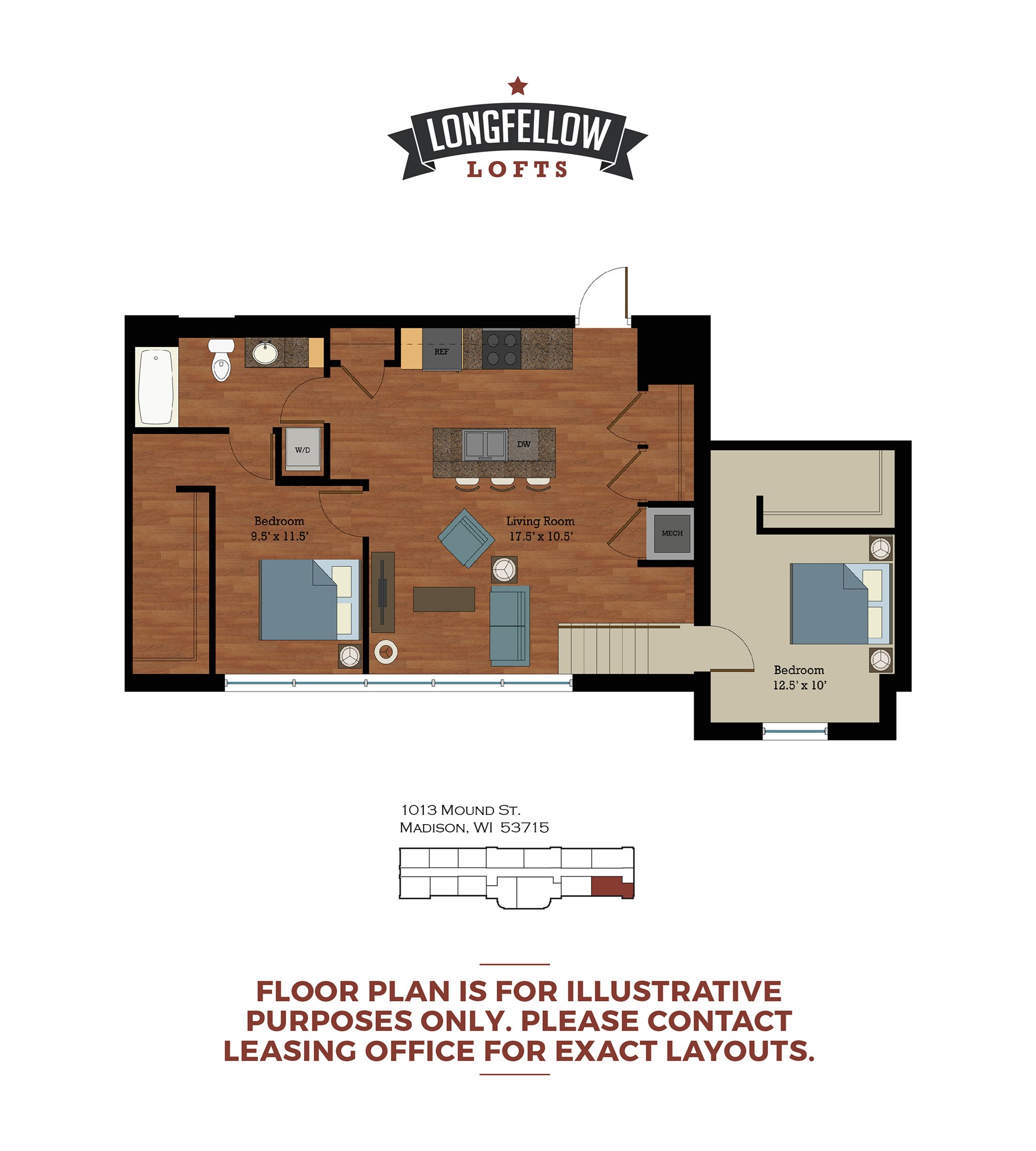 Historic - 2 Bedroom 1 Bath Floor Plan 2