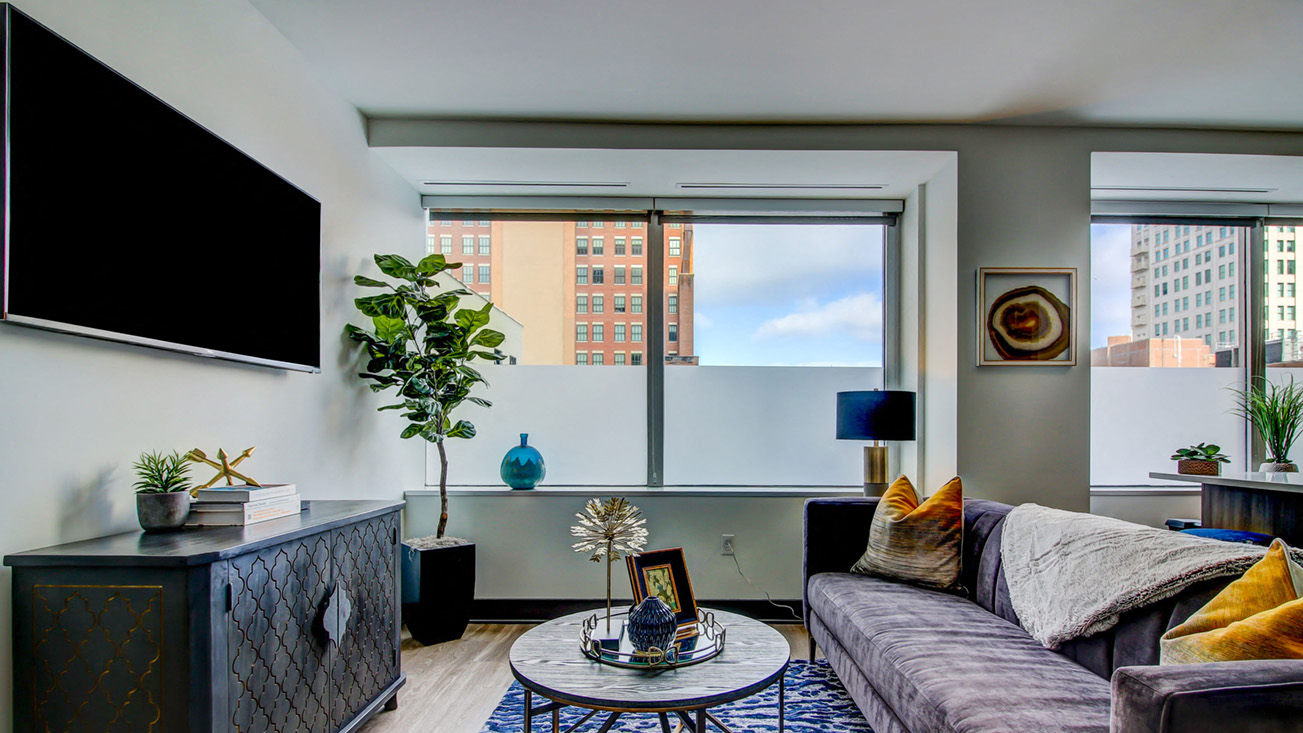 rent an apartment and have access to the guest suite  at The Grand, Kansas City, Missouri