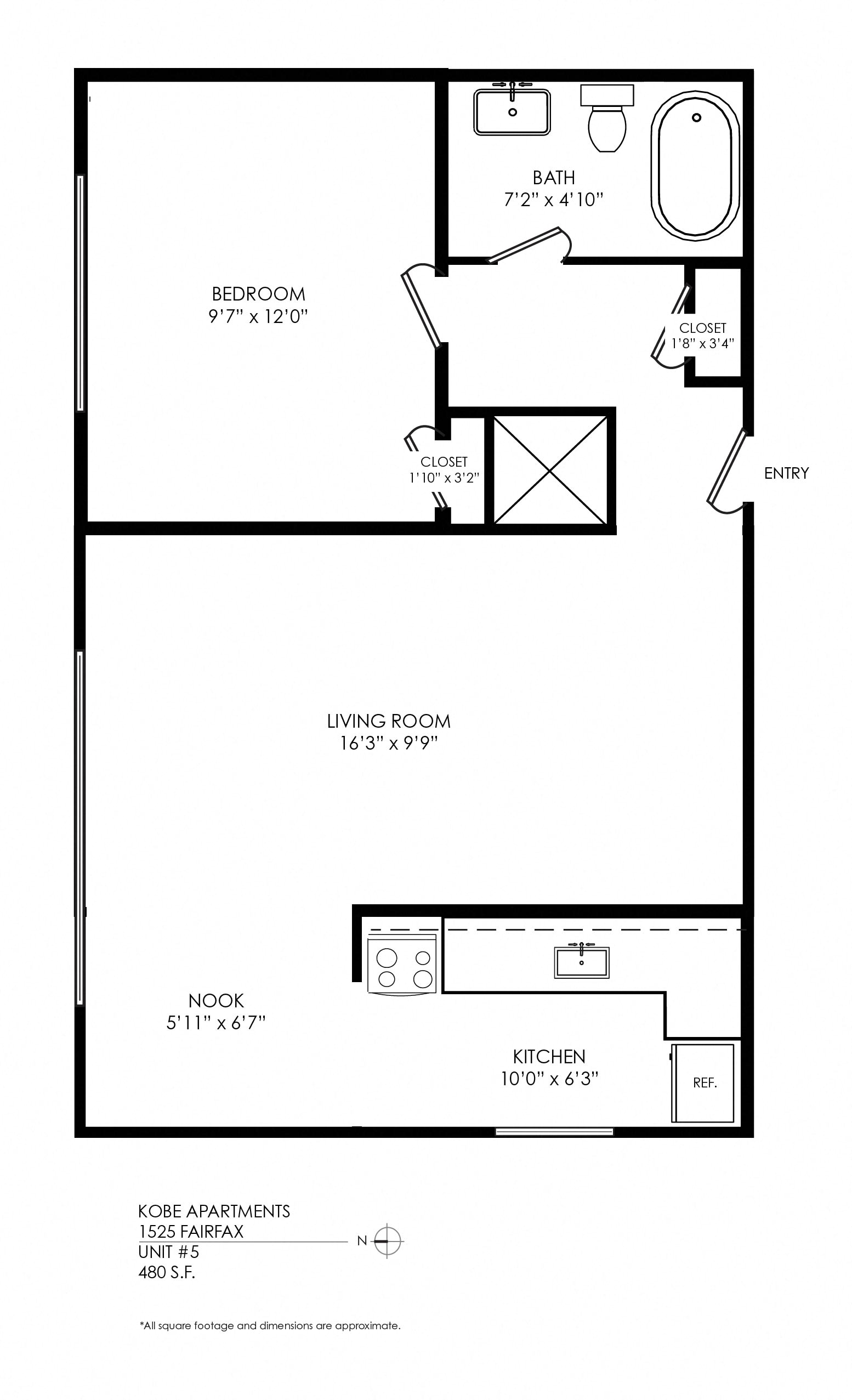 1 Bedroom, 1 Bathroom