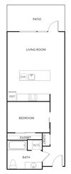 Clarendon Apartments in Seattle, WA 1 Bedroom & 1 Bathroom Apartment Floor Plan