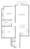 1 Bedroom & 1 Bathroom Apartment Floor Plan At Clarendon Apartments in Seattle, WA