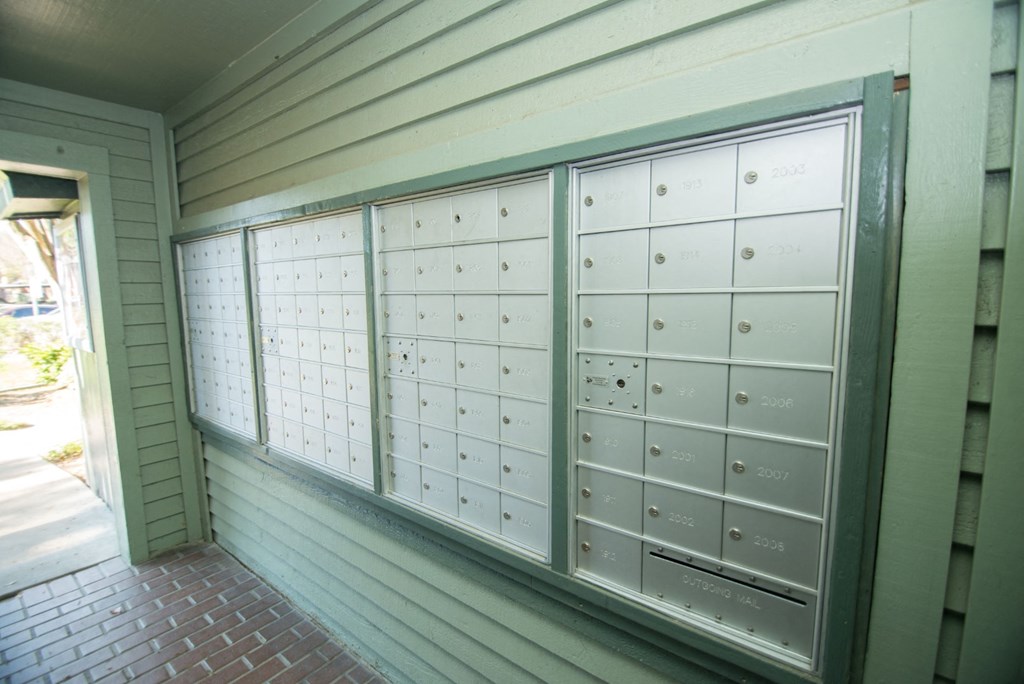 View of community mailboxes.