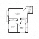2 bedroom floor plan | Duet on Wilcox Apartments in Los Angelos, CA