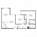 2 bedroom floor plan | Duet on Wilcox Apartments in Los Angelos, CA