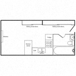 Studio floor plan | Duet on Wilcox Apartments in Los Angelos, CA