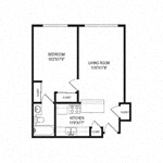 1 bedroom floor plan | Duet on Wilcox Apartments in Los Angelos, CA