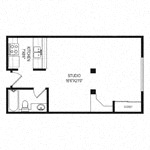 Studio floor plan | Duet on Wilcox Apartments in Los Angelos, CA