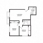 2 bedroom floor plan | Duet on Wilcox Apartments in Los Angelos, CA