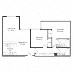 2 bedroom floor plan | Duet on Wilcox Apartments in Los Angelos, CA