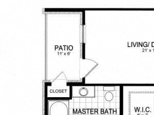 Yorkshire Floor Plan Yorkshire Floor Plan at Kilnsea Village Apartments, Summerville, South Carolina