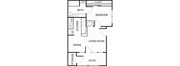 1 Bedroom 1 Bathroom A1 Floorplan at Forest Creek Apartments in Houston, TX
