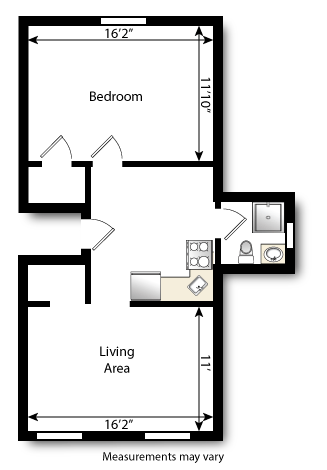 1 bedroom floorplan
