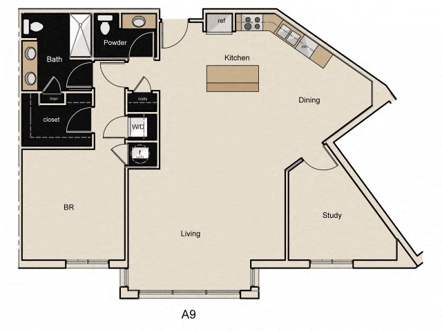 A9 Floor Plan at The Residences at Thornwood, Tennessee, 38138