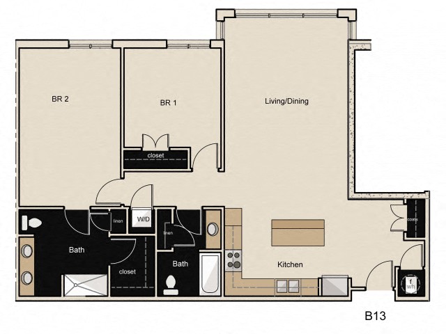 B13 Floor Plan at The Residences at Thornwood, Germantown, 38138