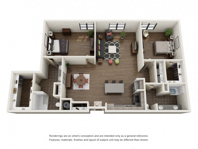 B3a Floor Plan at The Residences at Thornwood, Germantown