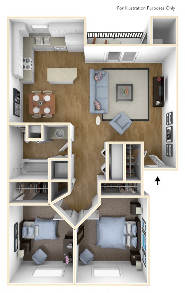 Spokane Valley, WA Aspen Apartments 2 bedrooms 1 bath