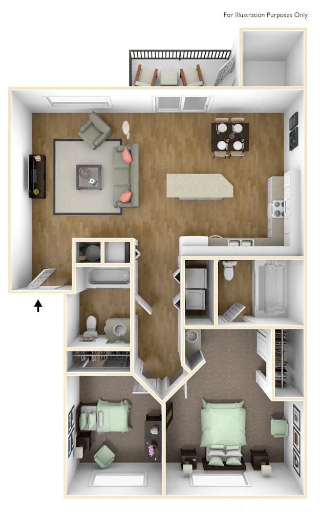 Spokane Valley, WA Aspen Apartments 2 bedrooms 2 bath
