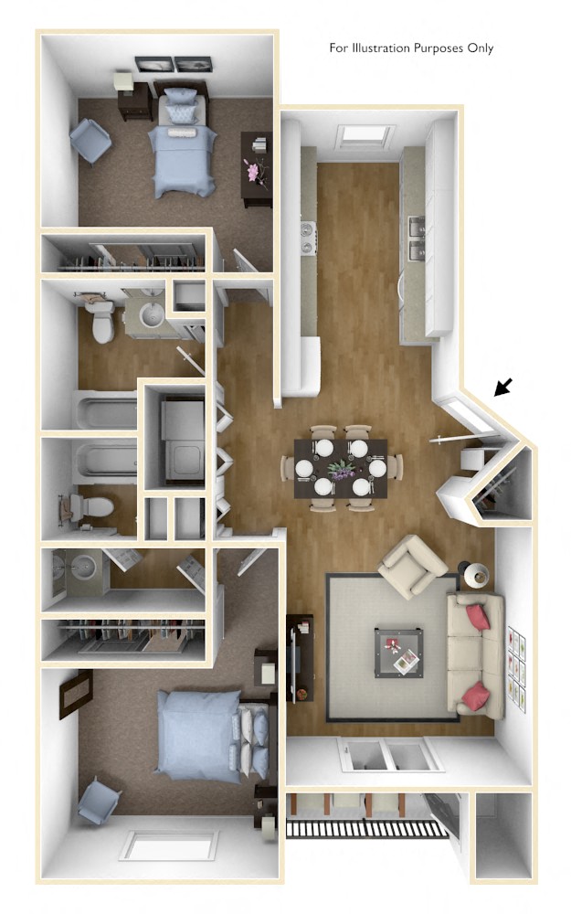 Spokane Valley, WA Aspen Apartments 2 bedrooms 2 bath