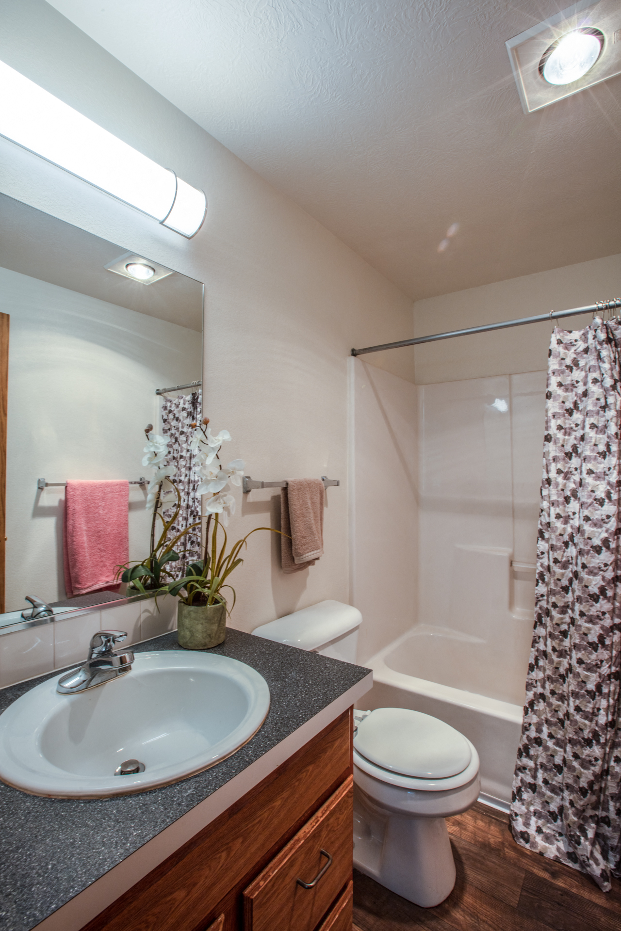 Farr Court Apartments Bathroom Sink and Shower