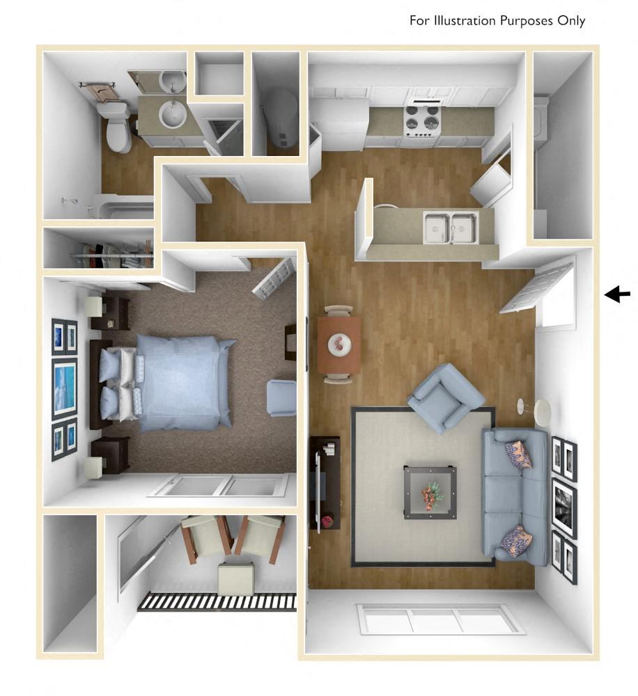 Spokane Valley, WA Farr Court Apartments 1 bedroom 1 bath