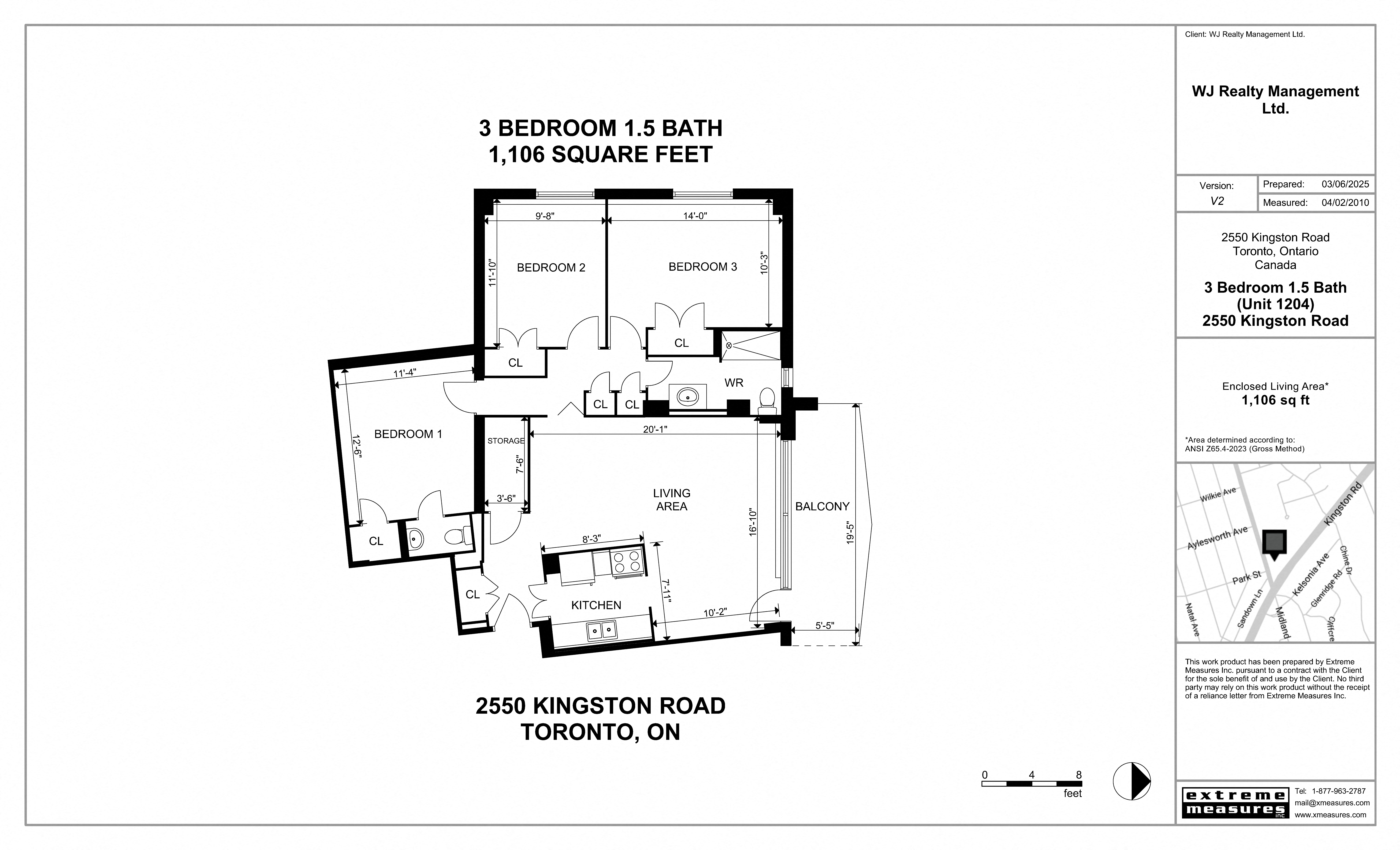 3 Bedroom 1.5 Bath Floor Plan