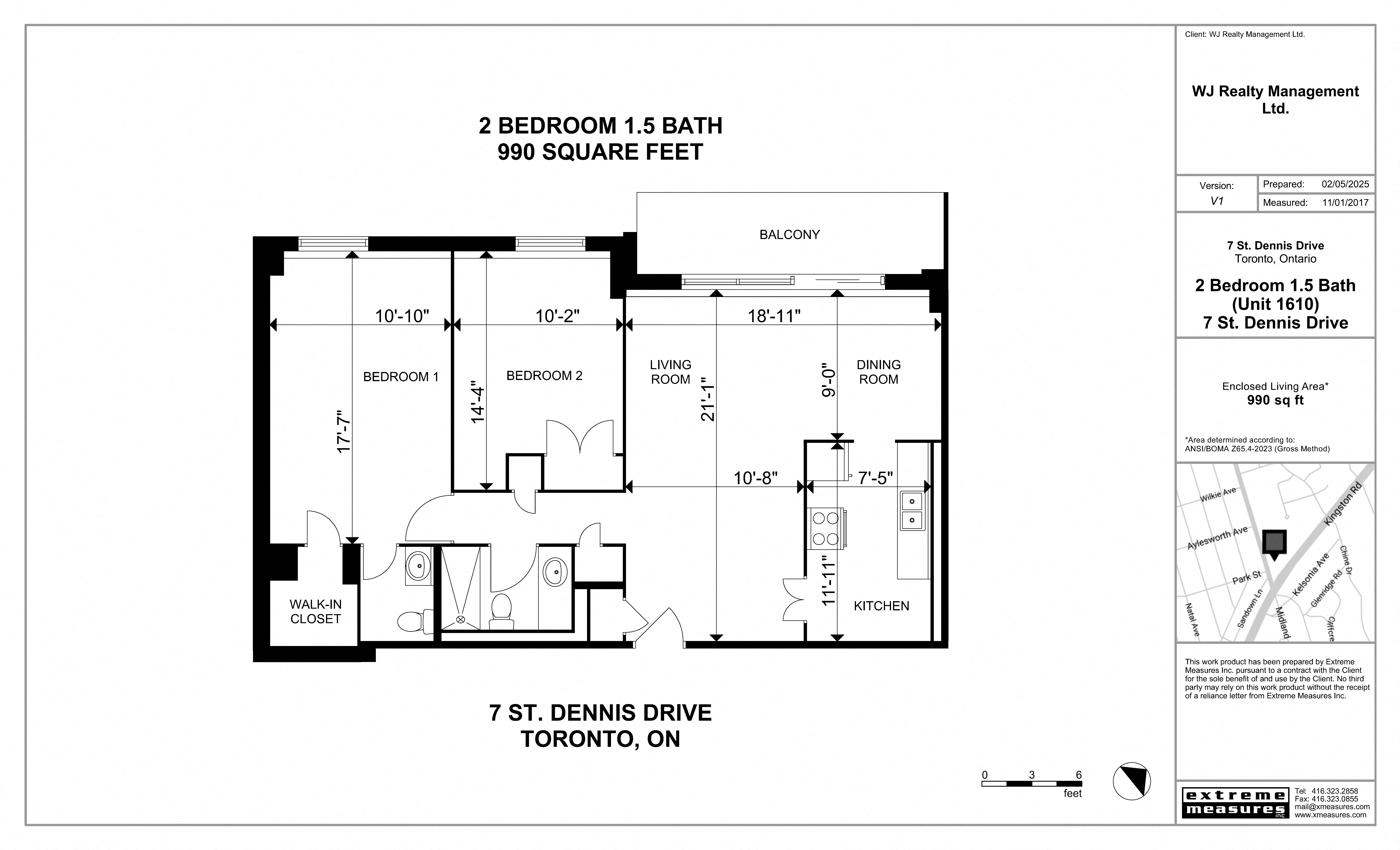 2 Bedroom 1.5 Bath Floorplan