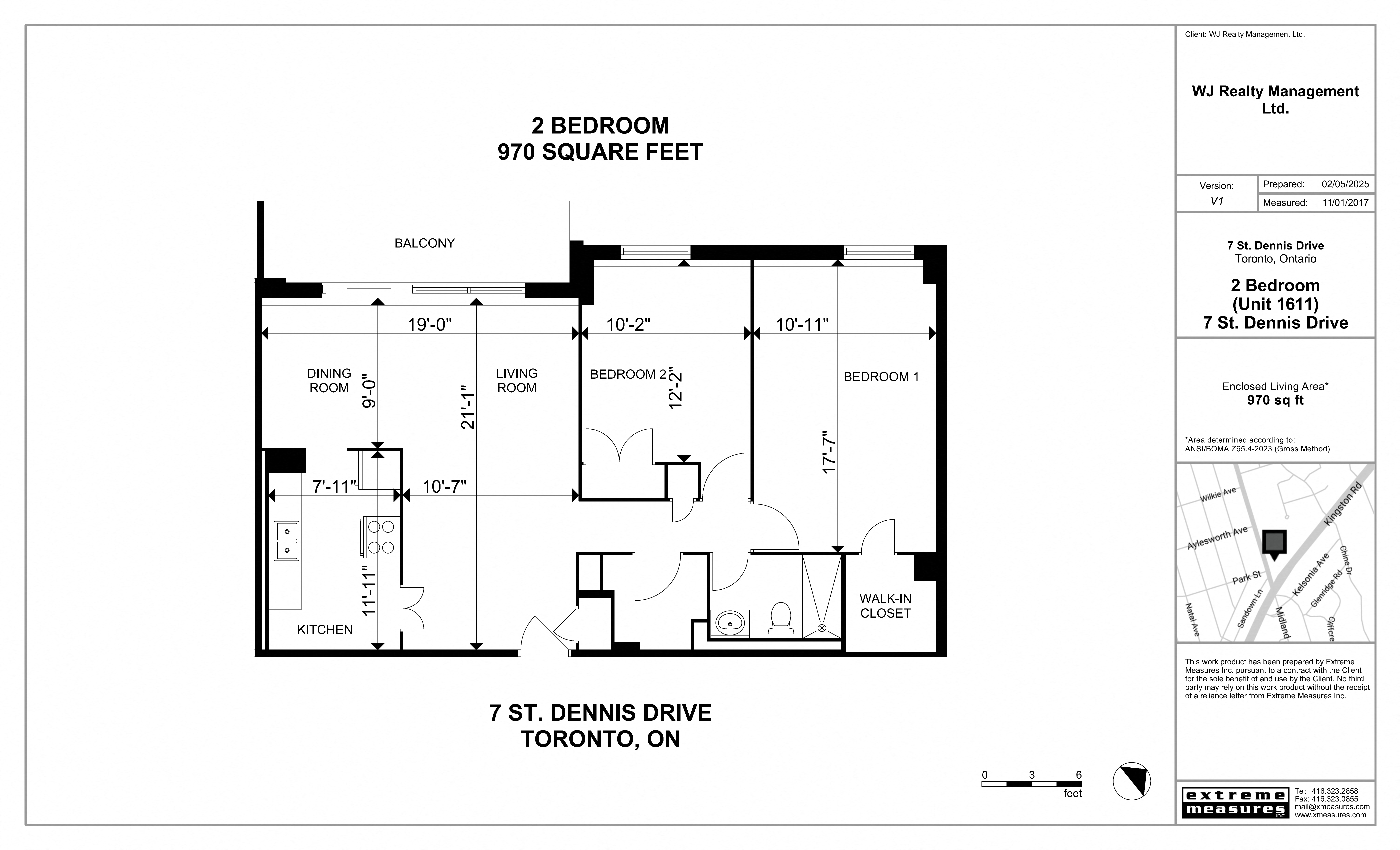 2 Bedroom 1 Bath Floorplan