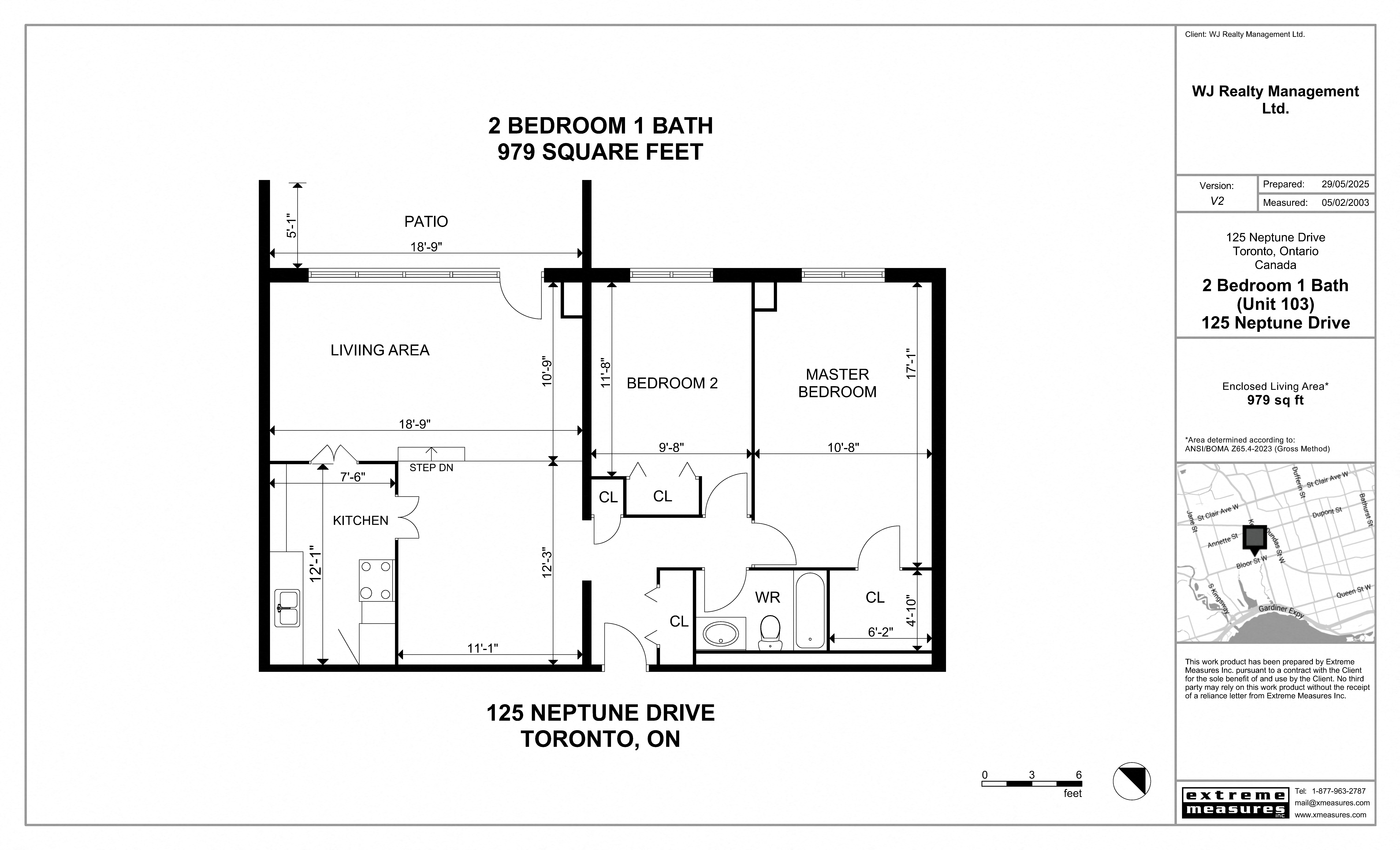 2 Bedroom 1 Bath Floorplan