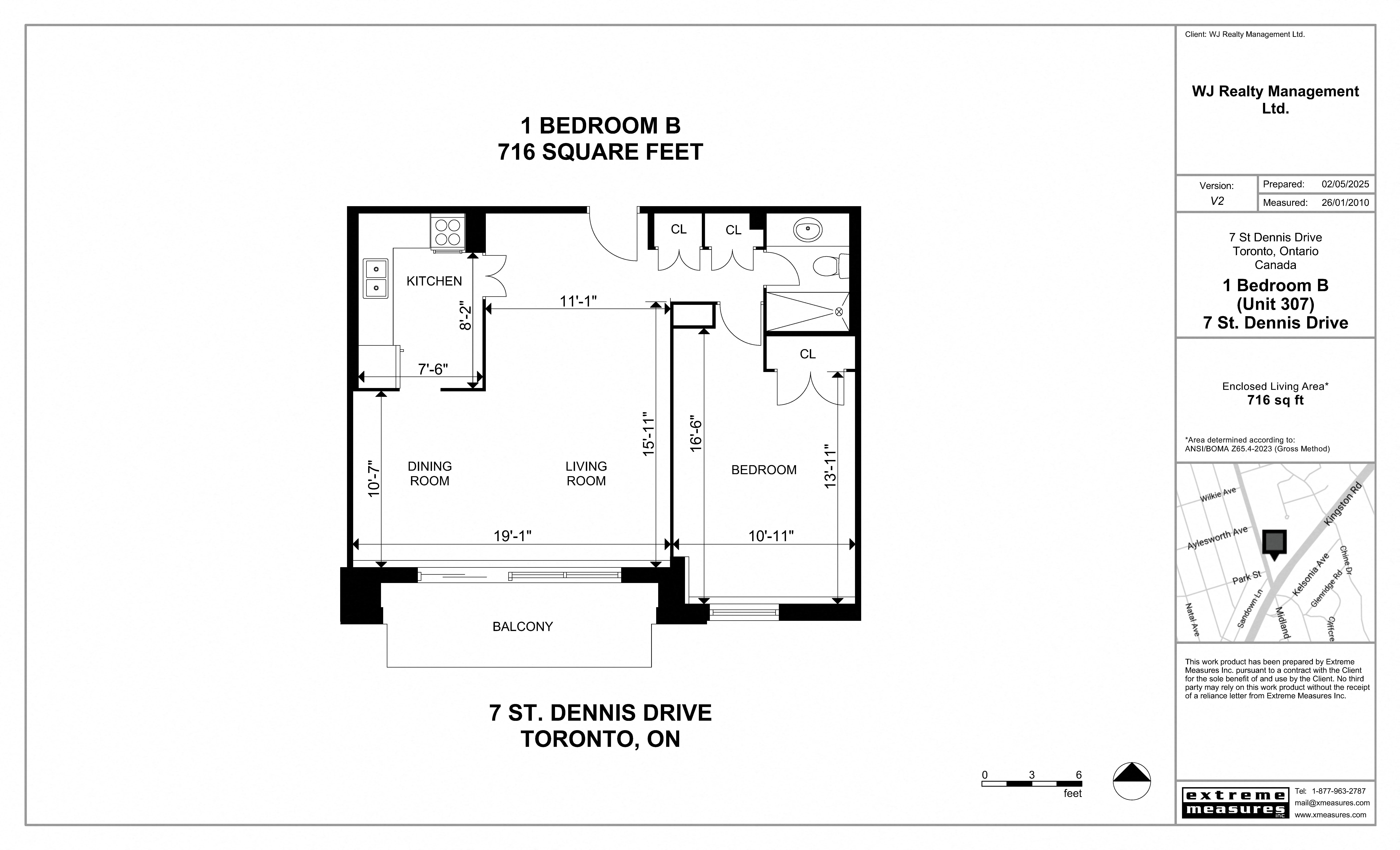 1 Bedroom B Floorplan