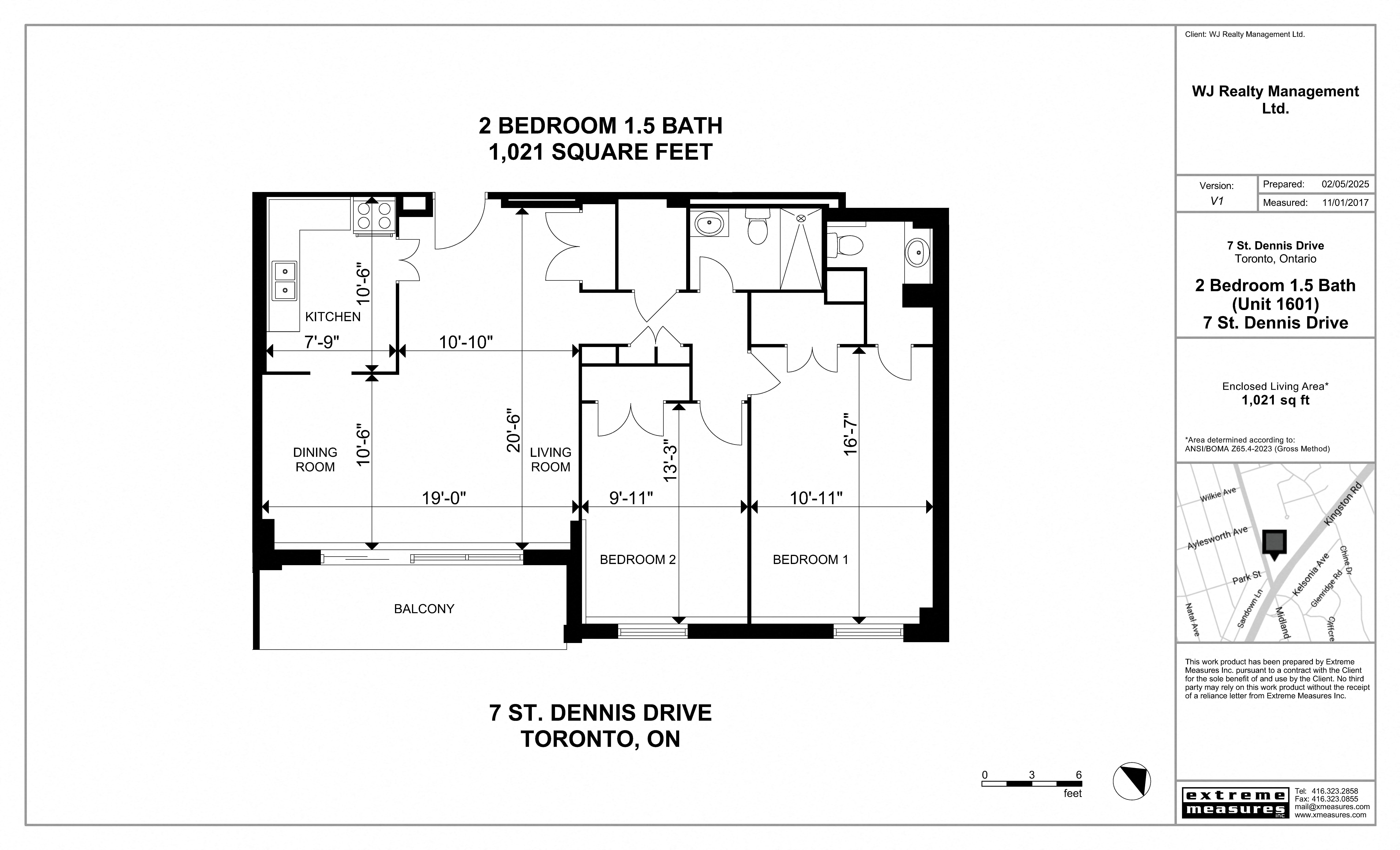 2 Bedroom 1.5 Bath Floorplan