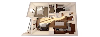 Ashland Floor Plan at RoCo Apartments, Fargo, North Dakota 58102