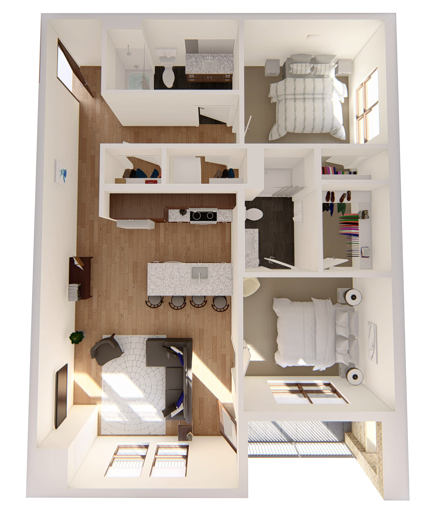Covington Floor Plan at RoCo Apartments, Fargo, ND 58102