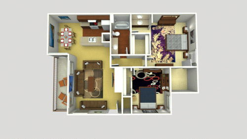 2 Bed 1 bath B Floor Plan 10