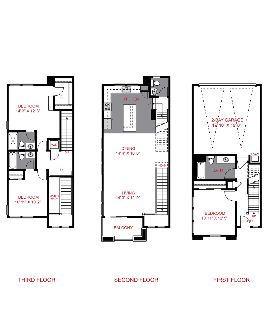3 Bed / 3.5 Bath (1605 sf)