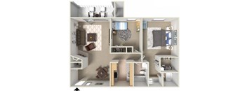 Sunrise Ridge 2 bedroom 2 bathroom apartments for rent floor plan Tucson, AZ