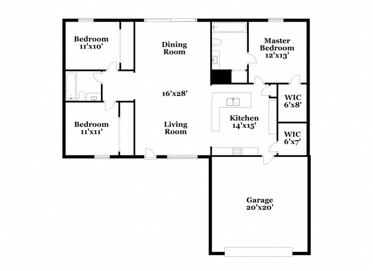a floor plan of a house with a bedroom and a living room