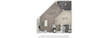 Abbey One Bed One Bath Floor Plan at Mayfaire Flats, Wilmington, 28405