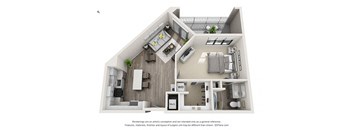 Alexandria One Bed One Bath Floor Plan at Mayfaire Flats, Wilmington, NC, 28405