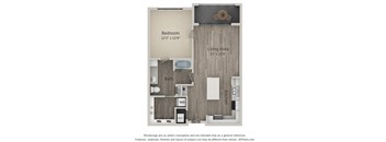 Avondale One Bed One Bath Floor Plan at Mayfaire Flats, North Carolina