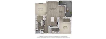 Browning Two Bed Two Bath Floor Plan at Mayfaire Flats, Wilmington, NC, 28405