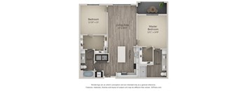 Burberry Two Bed Two Bath Floor Plan at Mayfaire Flats, Wilmington, NC