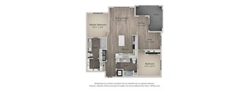 Berkley Two Bed Two Bath Floor Plan at Mayfaire Flats, Wilmington, 28405