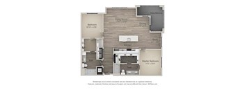 Burlington Two Bed Two Bath Floor Plan at Mayfaire Flats, Wilmington, North Carolina